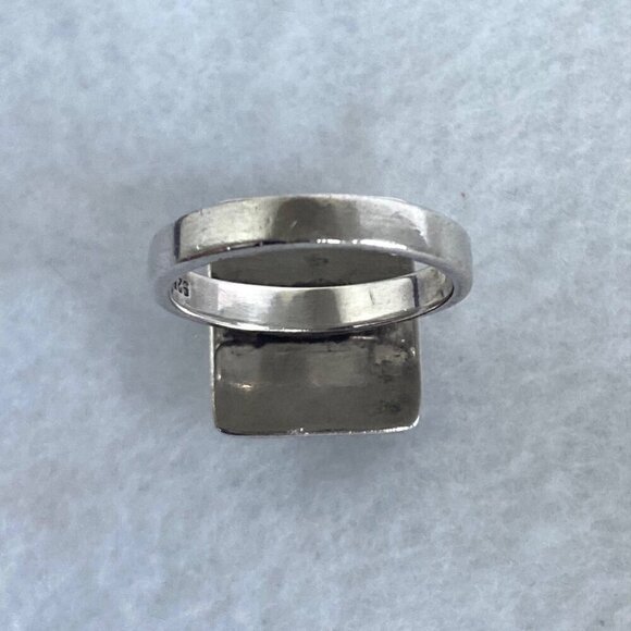 Sterling Silver 925 Signed Boma Bezel Set Rectangular Lapis Lazuli Ring Sz 5.75 - Picture 7 of 16